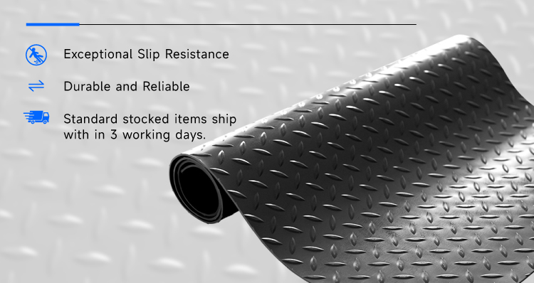 Heavy duty wholesale diamond plate rubber matting with steel tread design by Qihang